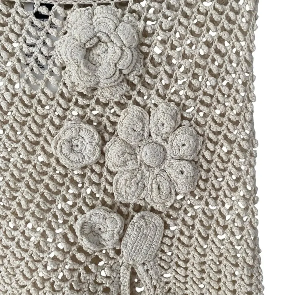 J. Crew Crochet Cream Mini Skirt Cover-Up size XS